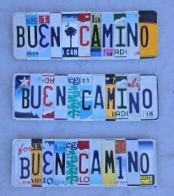 "Buen Camino" License Plate Sign